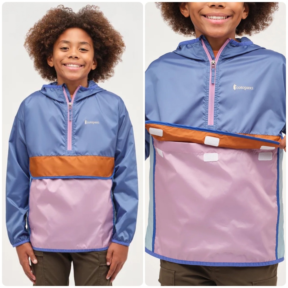 Cotopaxi Kids Teca Half Zip Colorblock Retro Outdoorsy Windbreaker Jacket Size L